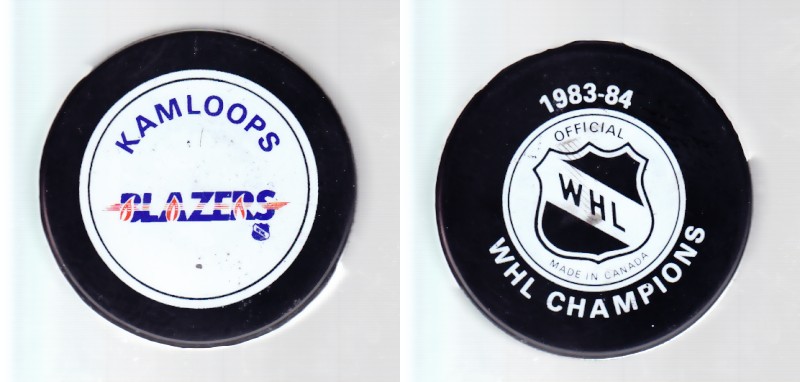 1983-86 WHL GDR KAMLOOPS BLAZERS GAME PUCK photo