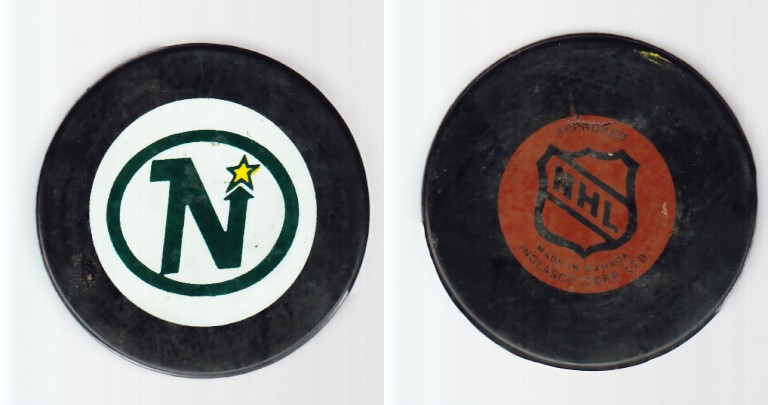 1980-85 NHL VICEROY MINNESOTA NORTH STARS GAME PUCK photo