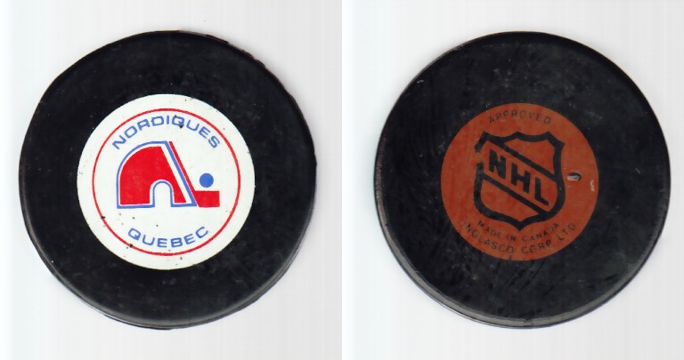 1980-85 NHL VICEROY QUEBEC NORDIQUES GAME PUCK photo