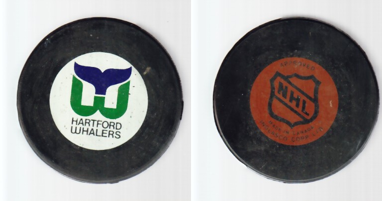 1980-85 NHL VICEROY HARTFORD WHALERS GAME PUCK photo