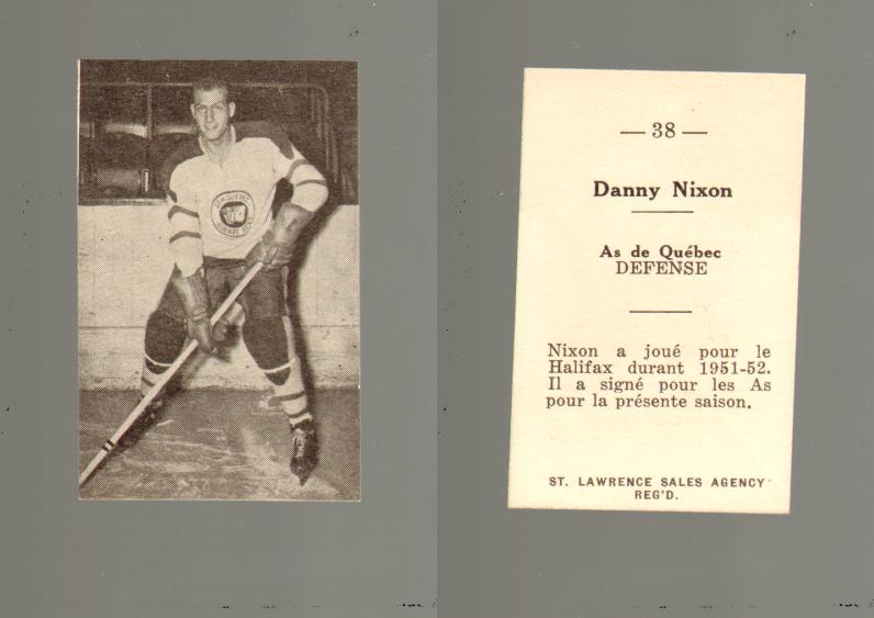 1952-53 ST. LAWRENCE SALES HOCKEY CARD #38 D. NIXON photo