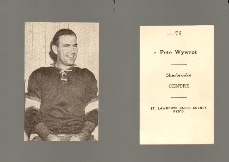 1952-53 ST. LAWRENCE SALES HOCKEY CARD #76 P. WYWROT photo