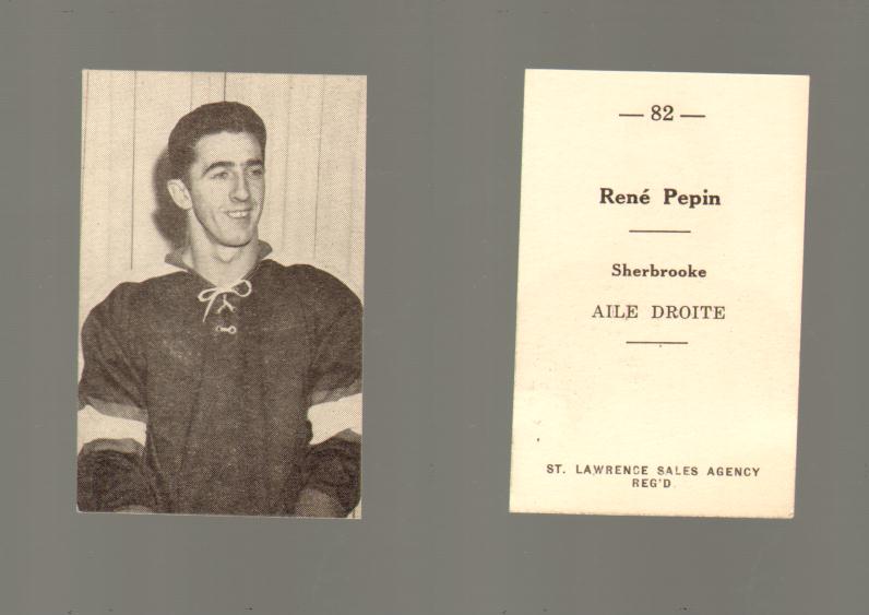 1952-53 ST. LAWRENCE SALES HOCKEY CARD #82 R. PEPIN photo