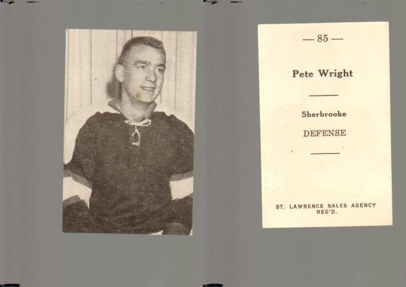 1952-53 ST. LAWRENCE SALES HOCKEY CARD #85 P. WRIGHT photo