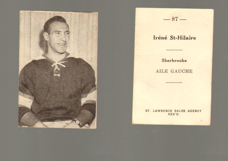 1952-53 ST. LAWRENCE SALES HOCKEY CARD #87 I. ST-HILAIRE photo