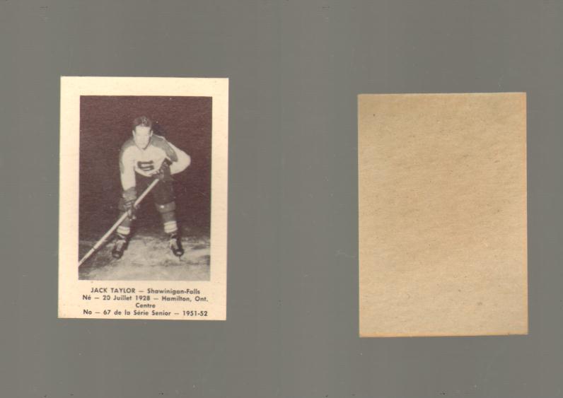 1951-52 LAVAL DAIRY HOCKEY CARD #67 J. TAYLOR photo