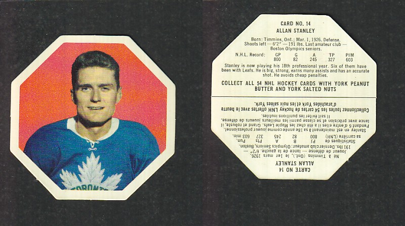 1963-64 YORK HOCKEY CARD #14 A. STANLEY photo