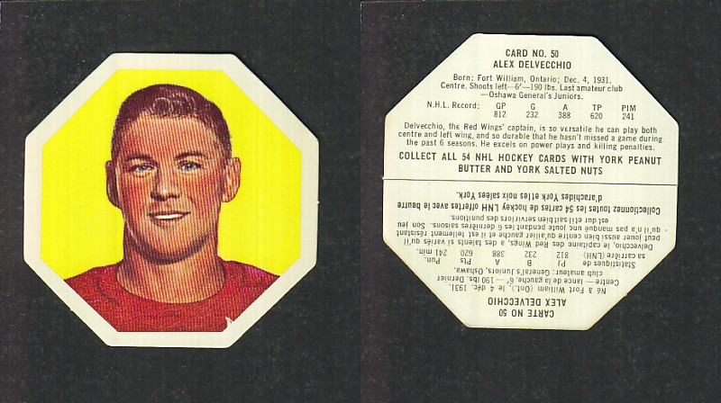 1963-64 YORK HOCKEY CARD #50 A. DELVECCHIO photo