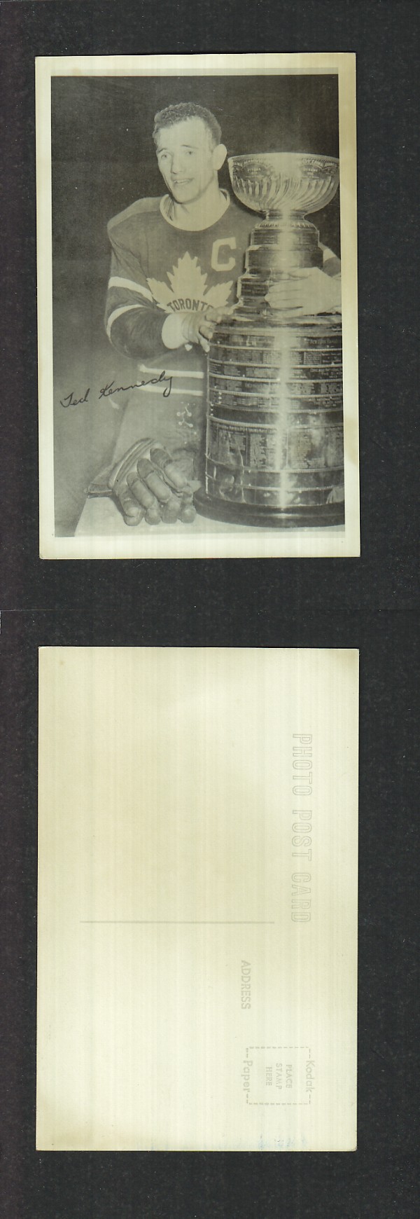 1940'S TORONTO MAPLE LEAFS STANLEY CUP T. KENNEDY POST CARD photo
