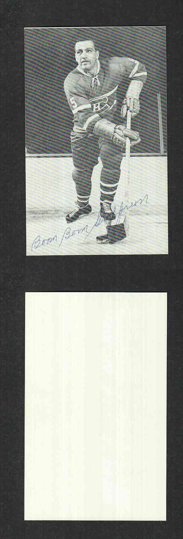 1950'S MONTREAL CANADIENS B. GEOFFRION  AUTOGRAPHED POST CARD photo