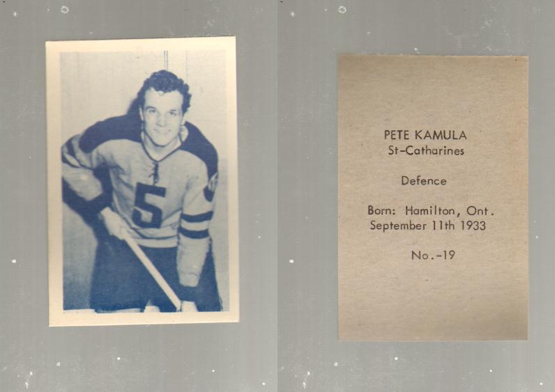 1952-53 OHL ANONYMOUS HOCKEY CARD #19 P. KAMULA photo