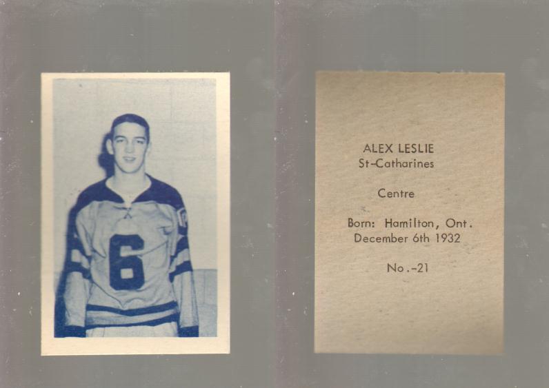 1952-53 OHL ANONYMOUS HOCKEY CARD #21 A. LESLIE photo