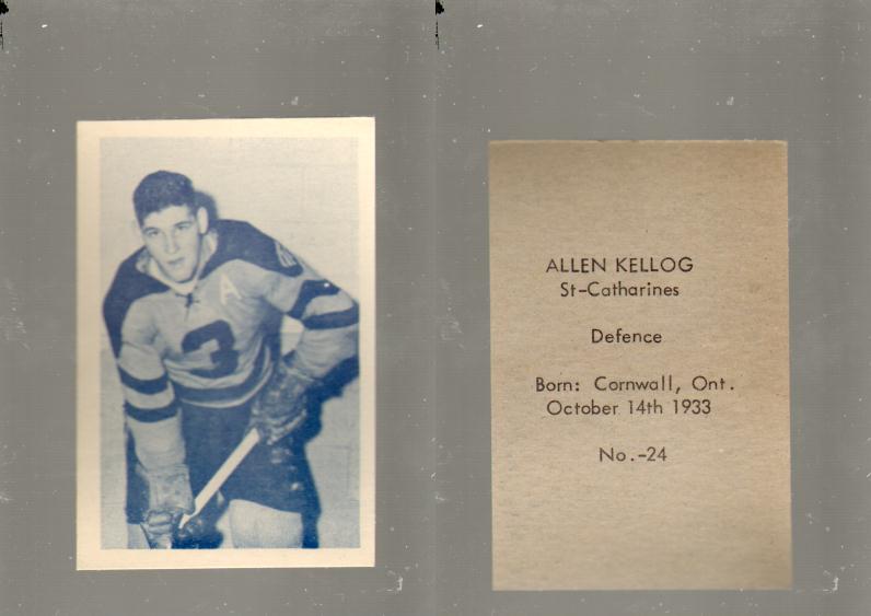 1952-53 OHL ANONYMOUS HOCKEY CARD #24 A. KELLOG photo