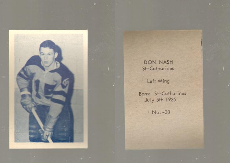 1952-53 OHL ANONYMOUS HOCKEY CARD #28 D. NASH photo