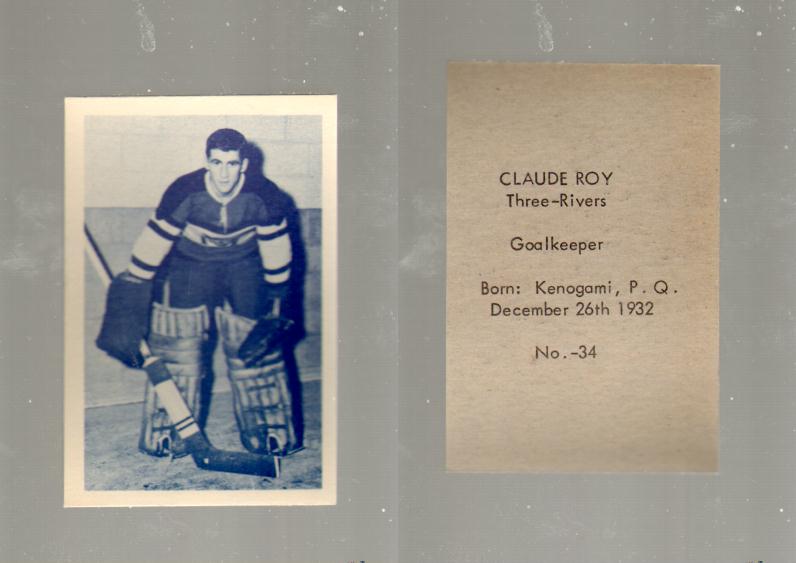 1952-53 OHL ANONYMOUS HOCKEY CARD #34 C. ROY photo