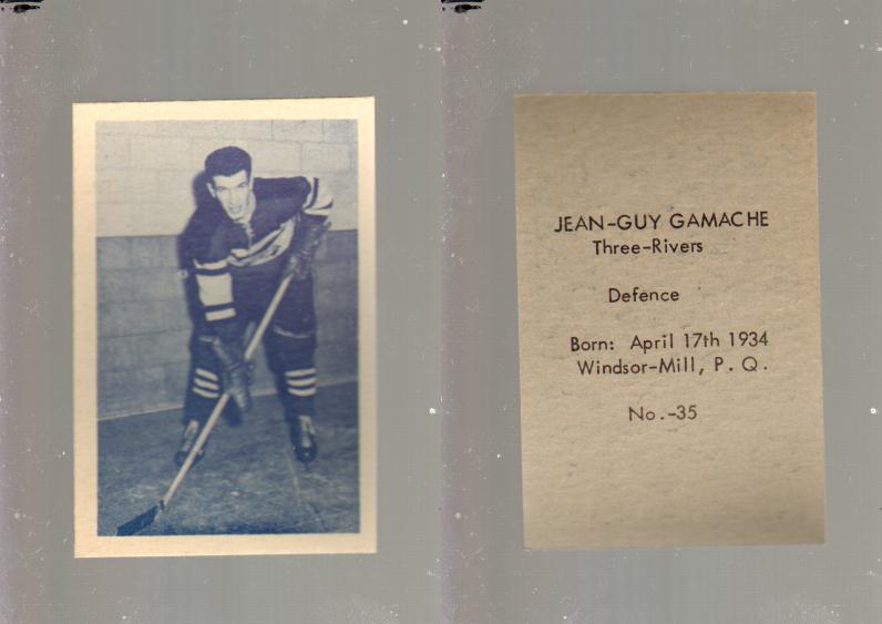 1952-53 OHL ANONYMOUS HOCKEY CARD #35 J.G. GAMACHE photo