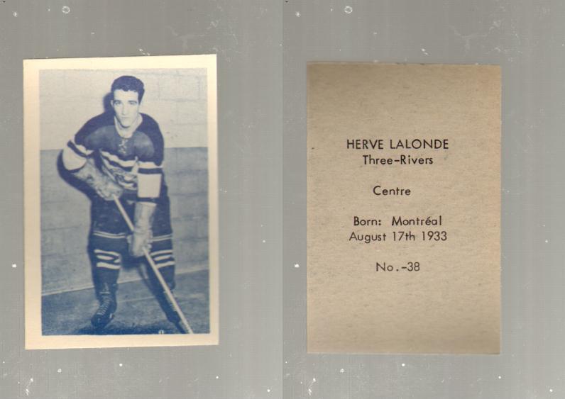 1952-53 OHL ANONYMOUS HOCKEY CARD #38  H. LALONDE photo