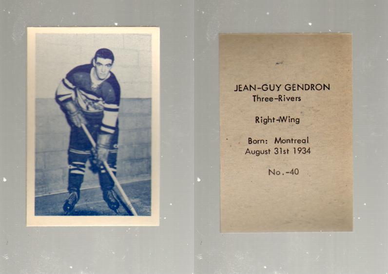 1952-53 OHL ANONYMOUS HOCKEY CARD #40 J.G. GENDRON photo