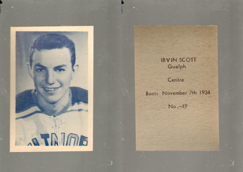 1952-53 OHL ANONYMOUS HOCKEY CARD #49 I. SCOTT photo