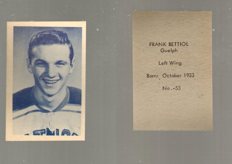 1952-53 OHL ANONYMOUS HOCKEY CARD #53 F. BETTIOL photo