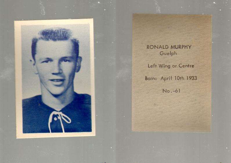 1952-53 OHL ANONYMOUS HOCKEY CARD #61 R. MURPHY photo