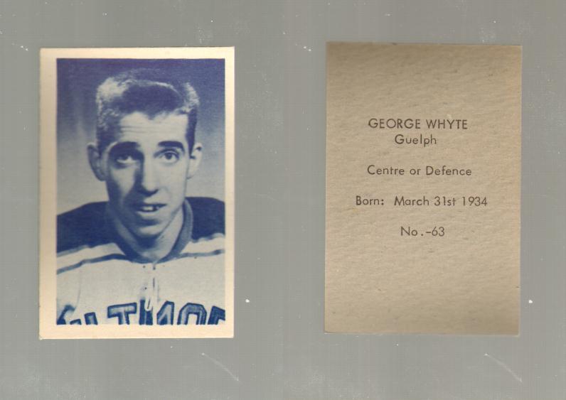 1952-53 OHL ANONYMOUS HOCKEY CARD #63 G. WHYTE photo