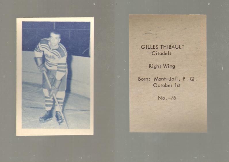 1952-53 OHL ANONYMOUS HOCKEY CARD #76 G. THIBAULT photo