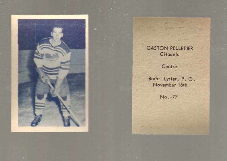 1952-53 OHL ANONYMOUS HOCKEY CARD #77 G. PELLETIER photo