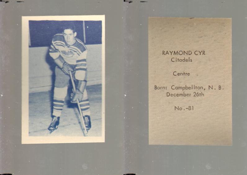 1952-53 OHL ANONYMOUS HOCKEY CARD #81 R. CYR photo