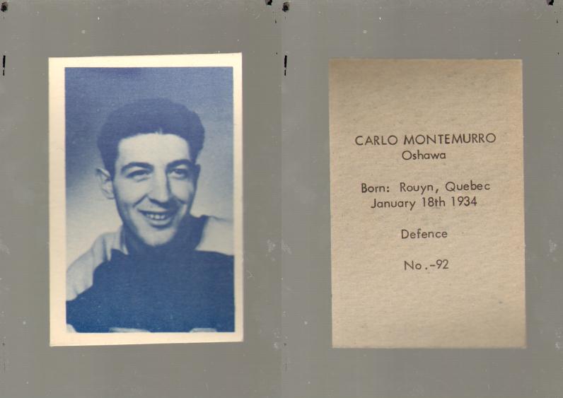 1952-53 OHL ANONYMOUS HOCKEY CARD #92 C. MONTEMURRO photo