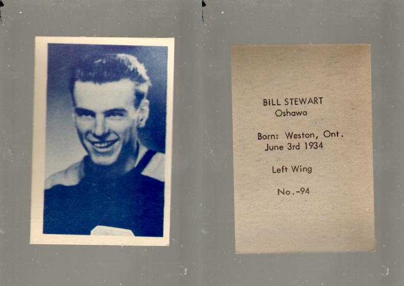 1952-53 OHL ANONYMOUS HOCKEY CARD #94 B. STEWART photo