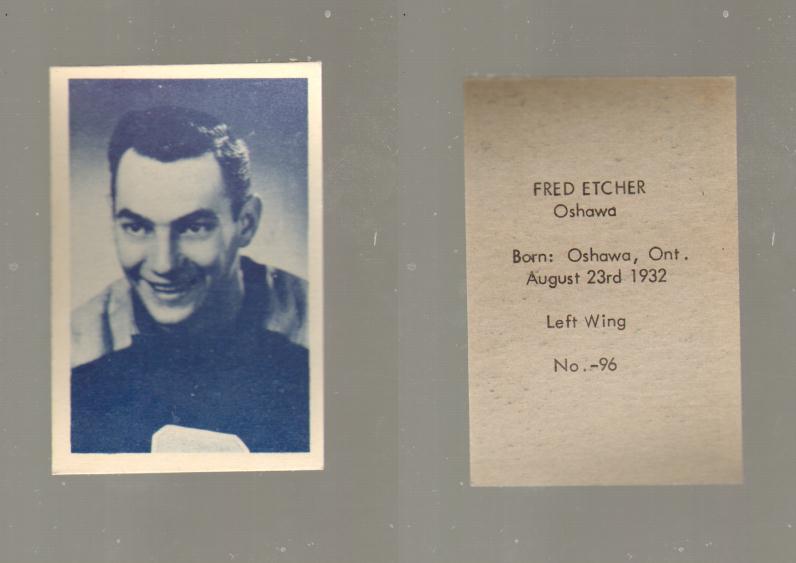 1952-53 OHL ANONYMOUS HOCKEY CARD #96 F. ETCHER photo