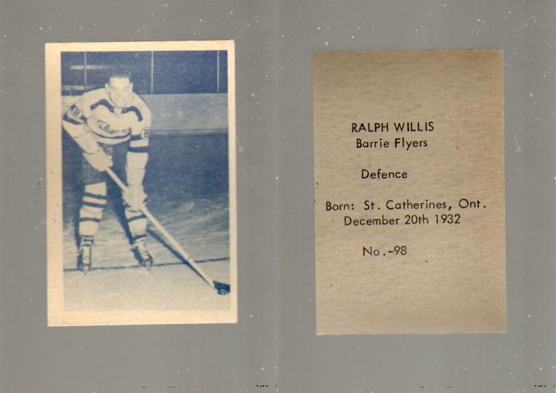 1952-53 OHL ANONYMOUS HOCKEY CARD #98 R. WILLIS photo