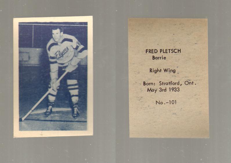 1952-53 OHL ANONYMOUS HOCKEY CARD #101 F. PLETSCH photo