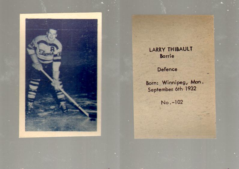 1952-53 OHL ANONYMOUS HOCKEY CARD #102 L. THIBAULT photo