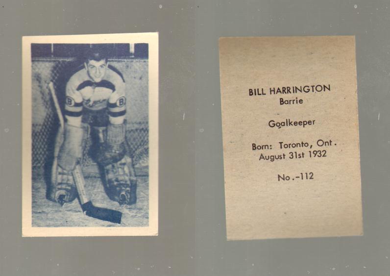 1952-53 OHL ANONYMOUS HOCKEY CARD #112 B. HARRINGTON photo