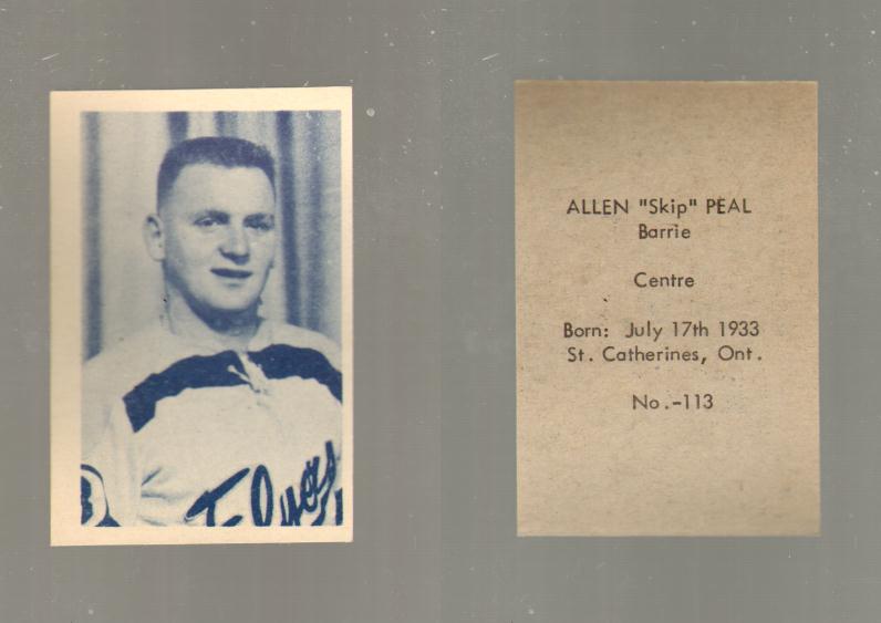 1952-53 OHL ANONYMOUS HOCKEY CARD #113 A. PEAL photo