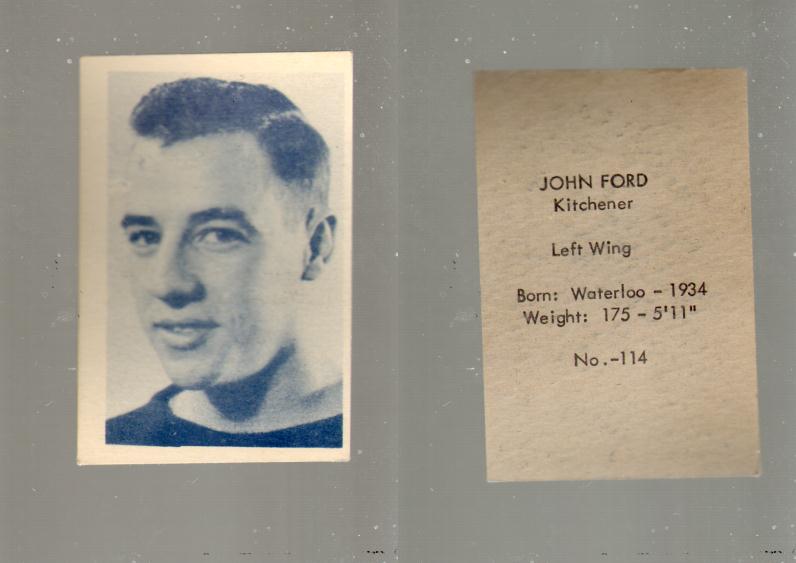 1952-53 OHL ANONYMOUS HOCKEY CARD #114 J. FORD photo