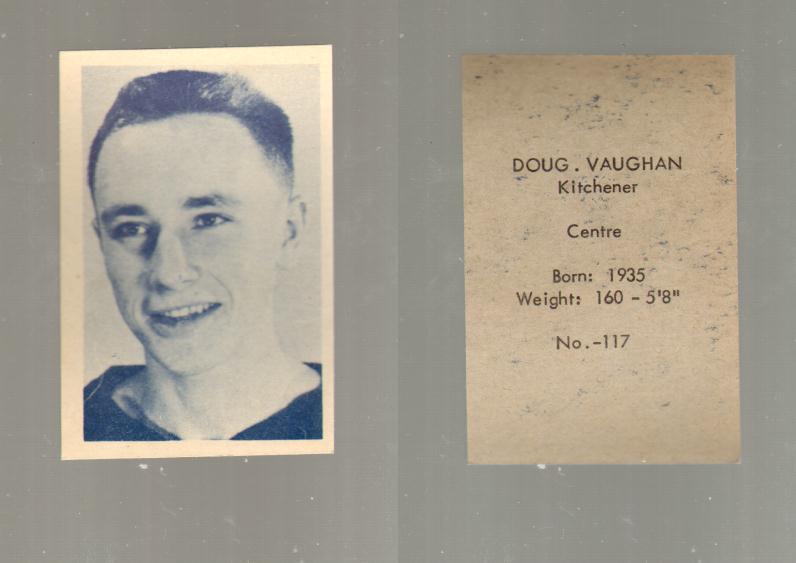 1952-53 OHL ANONYMOUS HOCKEY CARD #117 D. VAUGHAN photo