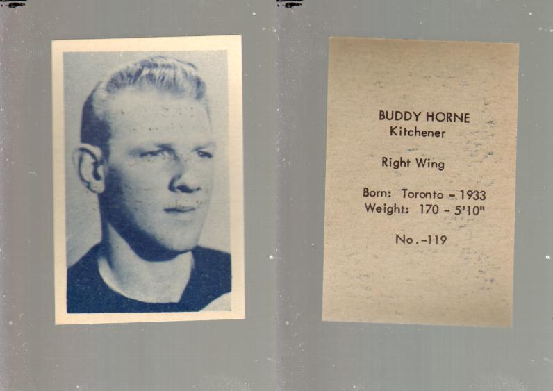 1952-53 OHL ANONYMOUS HOCKEY CARD #119 B. HORNE photo