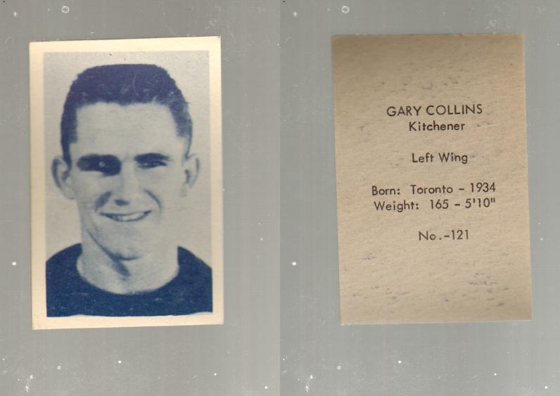 1952-53 OHL ANONYMOUS HOCKEY CARD #121 G. COLLINS photo