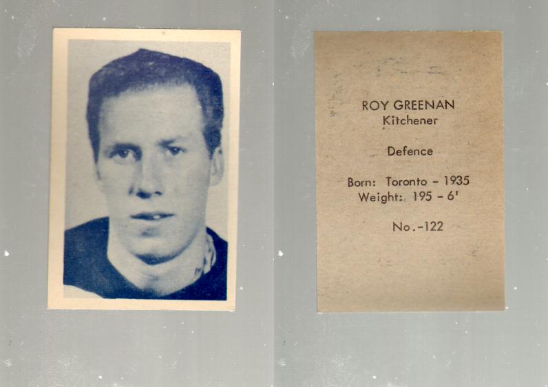 1952-53 OHL ANONYMOUS HOCKEY CARD #122 R. GREENAN photo