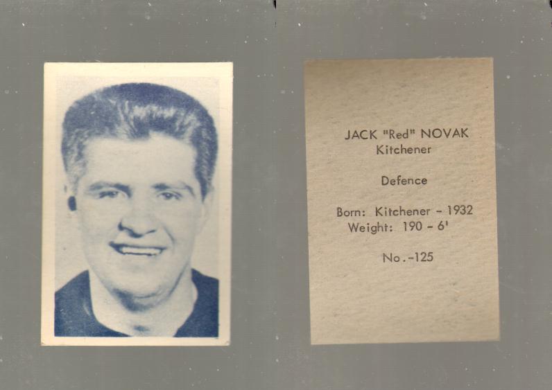 1952-53 OHL ANONYMOUS HOCKEY CARD #125 J. NOVAK photo