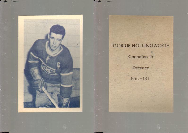 1952-53 OHL ANONYMOUS HOCKEY CARD #131 G. HOLLINGWORTH photo