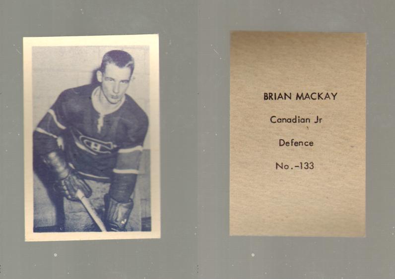 1952-53 OHL ANONYMOUS HOCKEY CARD #133 B. MACKAY photo