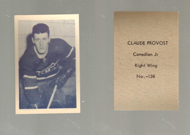 1952-53 OHL ANONYMOUS HOCKEY CARD #138 C. PROVOST photo