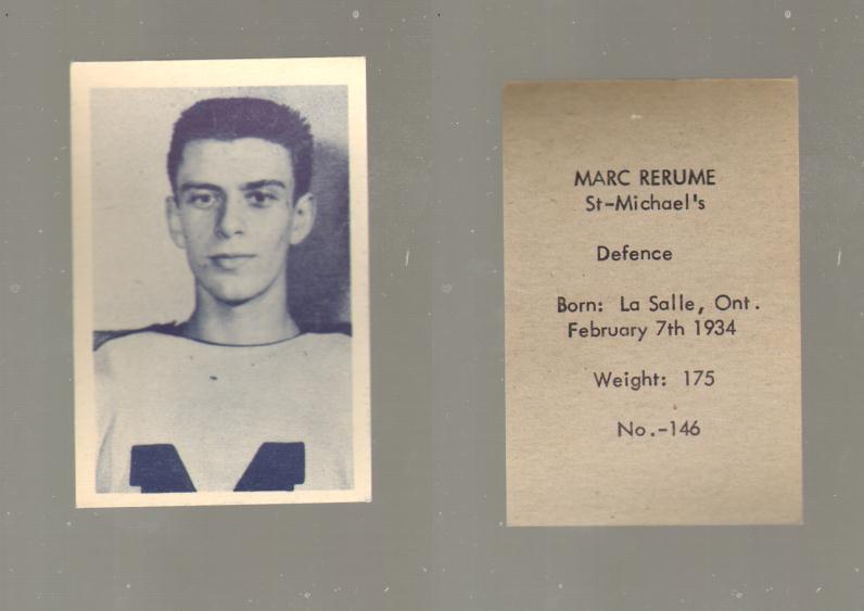 1952-53 OHL ANONYMOUS HOCKEY CARD #146 M. RERUME photo