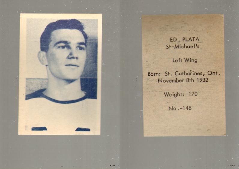 1952-53 OHL ANONYMOUS HOCKEY CARD #148 ED. PLATA photo