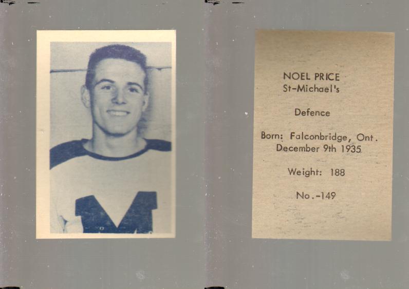 1952-53 OHL ANONYMOUS HOCKEY CARD #149 N. PRICE photo