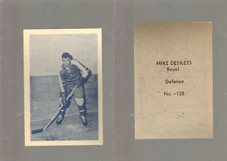 1952-53 OHL ANONYMOUS HOCKEY CARD #158 M. DESILETS photo